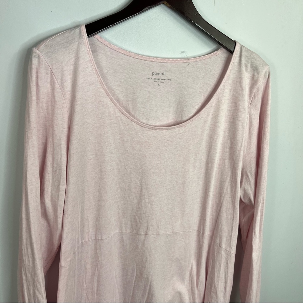 J. Jill Size XL Pink Seamed Swing Tunic Long Sleeve T-Shirt Top AG8 - Picture 2 of 6